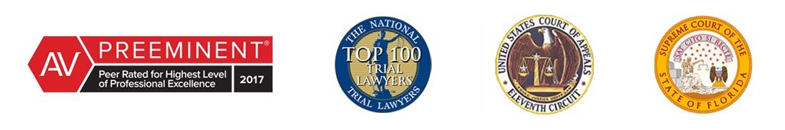 AV Preeminent, Top 100 Trial Lawyers, United States Court Of Appeals Eleventh Circuit, Supreme Sourt of the State of Florida